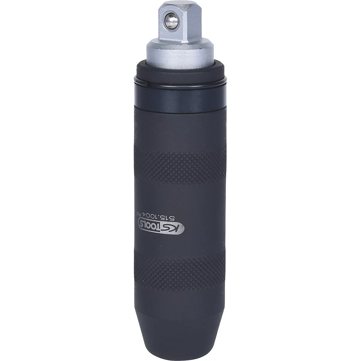 Dunkelgraue Knarre mit silbernem Kopf, griffiger Oberfläche und KS TOOLS Logo.